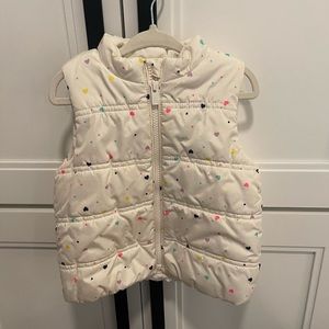 GAP Kids Cream Vest with Colorful Heart Pattern